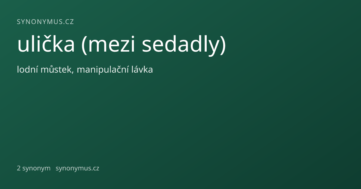 Náhled odkazu: ulička (mezi sedadly)