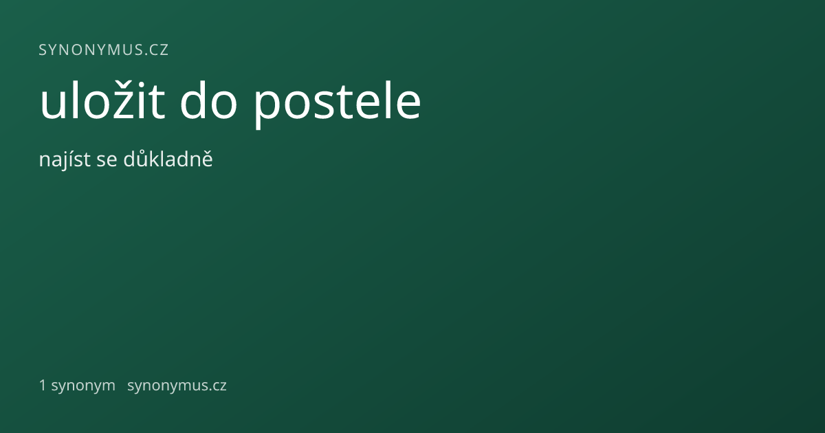 Náhled odkazu: uložit do postele