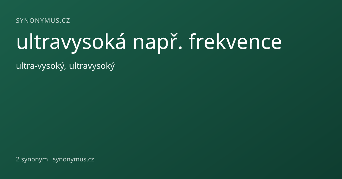 Náhled odkazu: ultravysoká např. frekvence