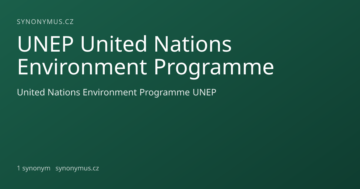 Náhled odkazu: UNEP United Nations Environment Programme