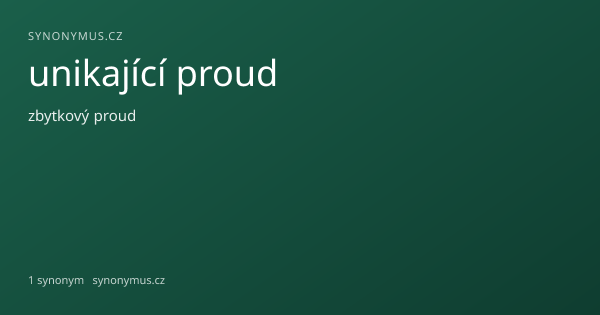 Náhled odkazu: unikající proud