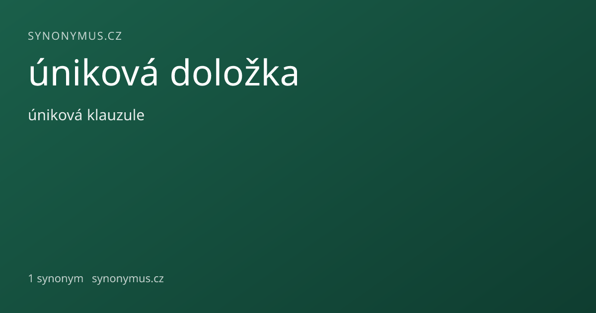 Náhled odkazu: úniková doložka