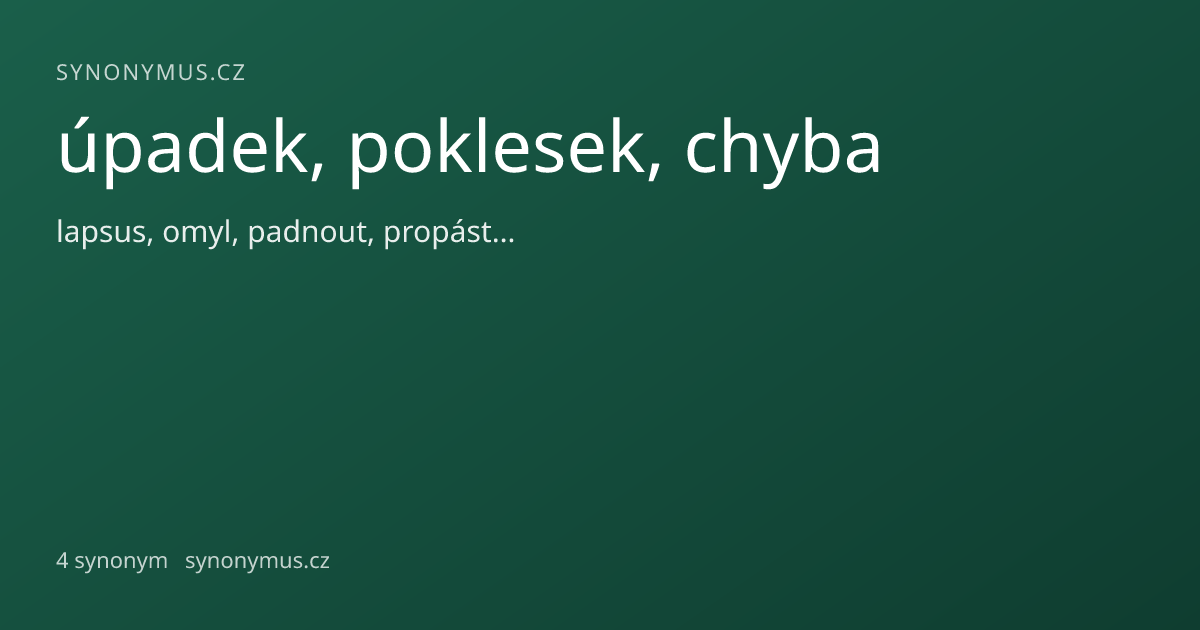 Náhled odkazu: úpadek, poklesek, chyba