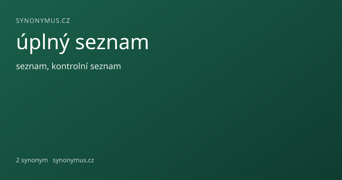 Náhled odkazu: úplný seznam