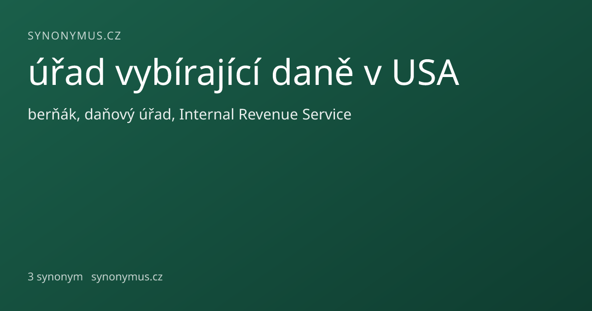 Náhled odkazu: úřad vybírající daně v USA