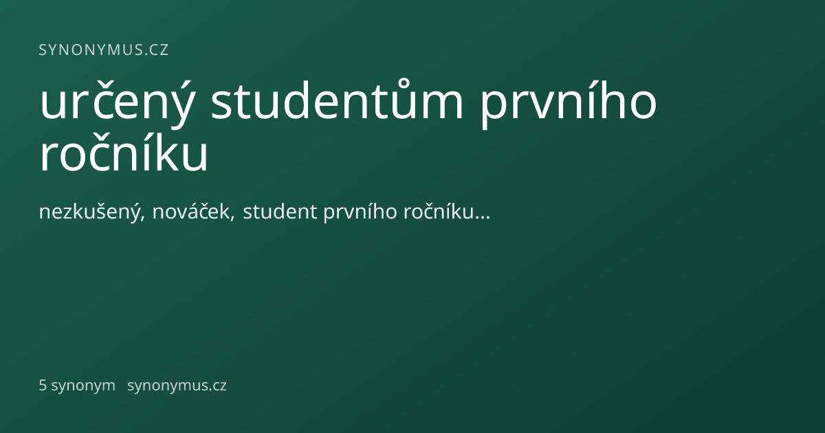 Náhled odkazu: určený studentům prvního ročníku
