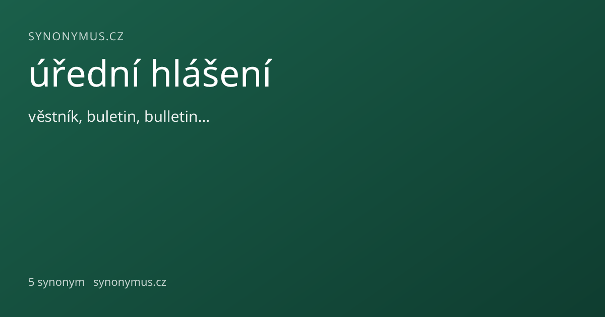 Náhled odkazu: úřední hlášení