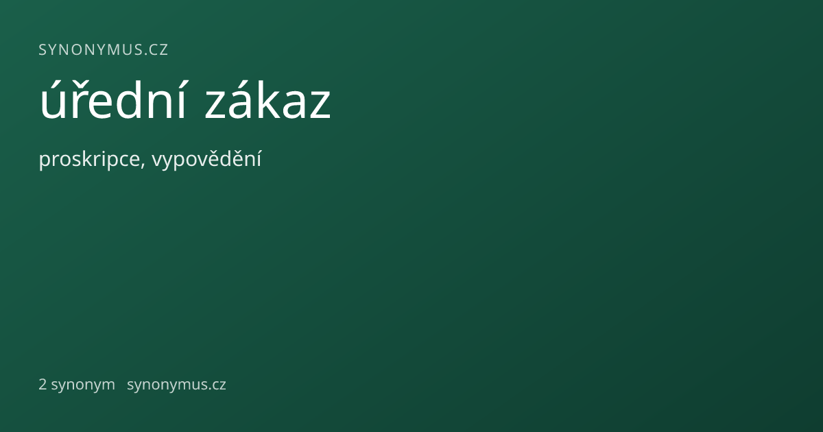 Náhled odkazu: úřední zákaz