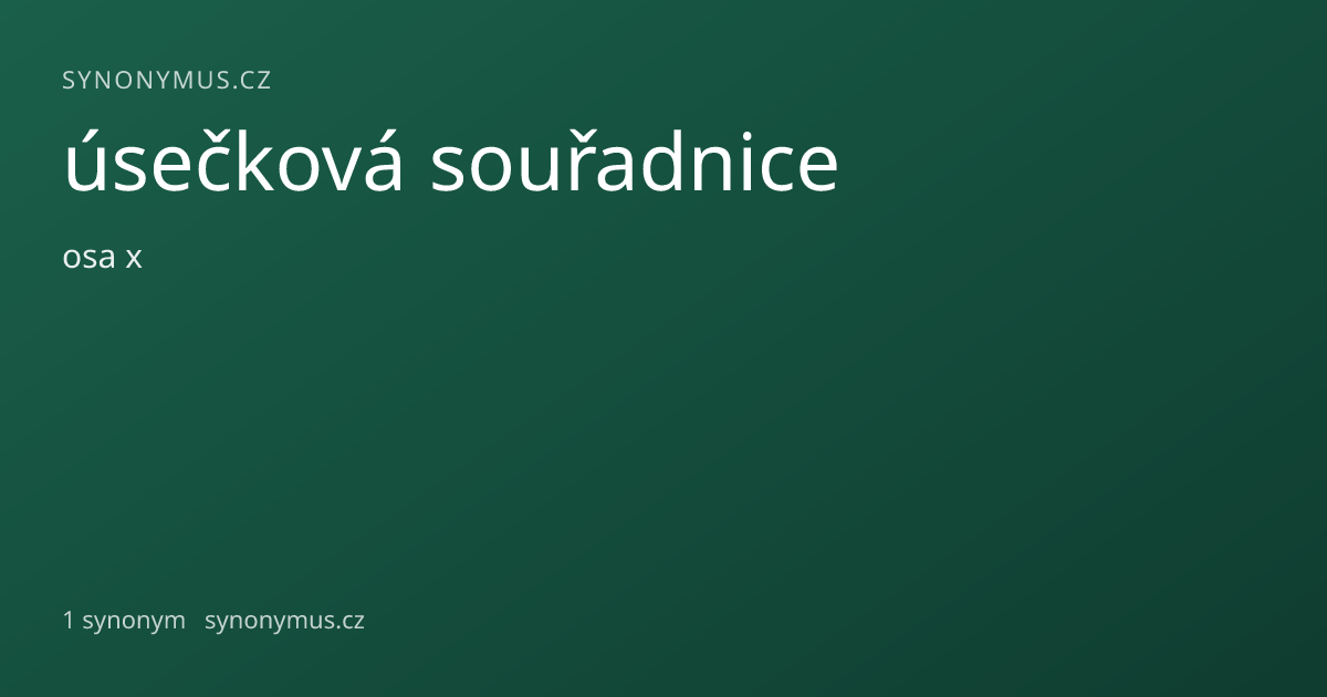 Náhled odkazu: úsečková souřadnice