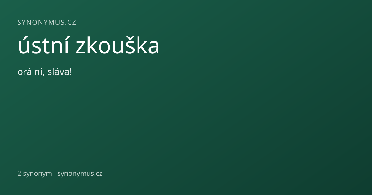 Náhled odkazu: ústní zkouška