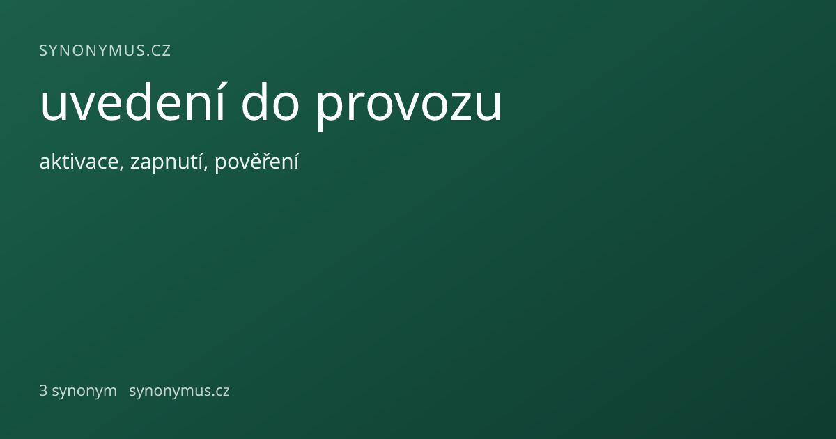 Náhled odkazu: uvedení do provozu