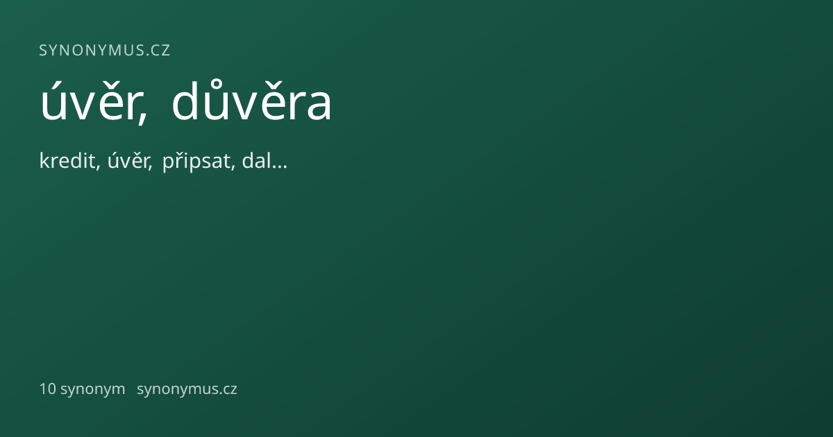 Náhled odkazu: úvěr, důvěra