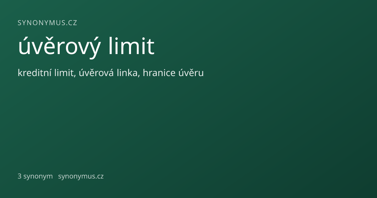 Náhled odkazu: úvěrový limit