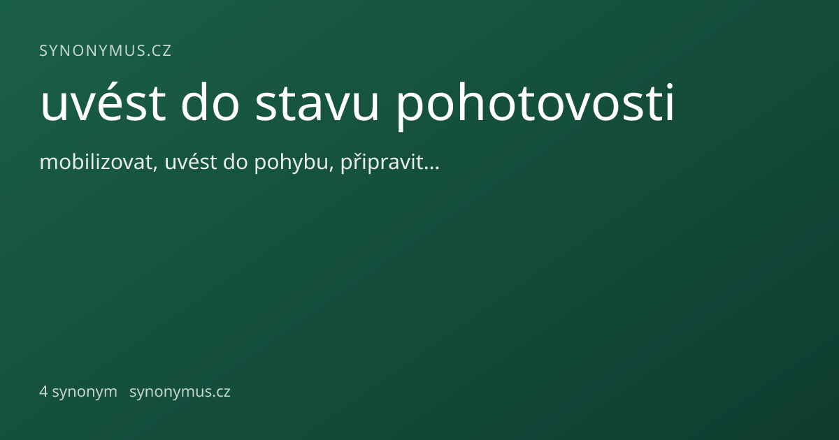Náhled odkazu: uvést do stavu pohotovosti