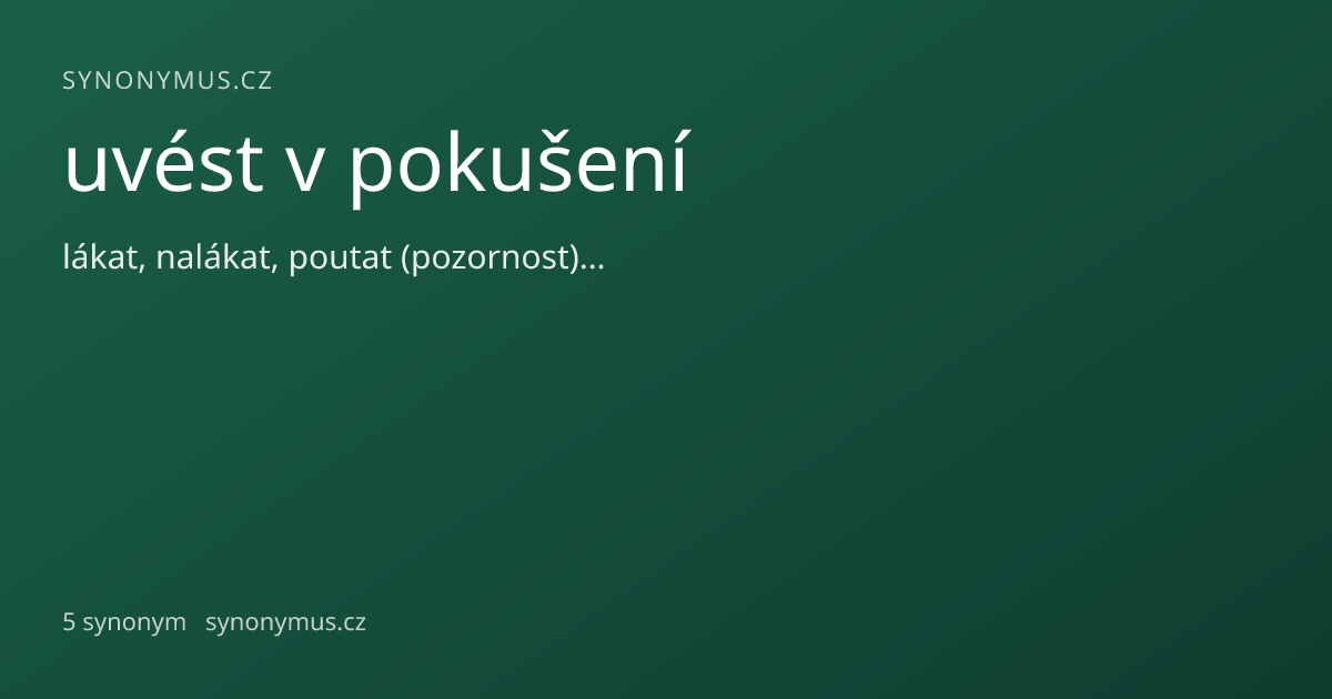 Náhled odkazu: uvést v pokušení