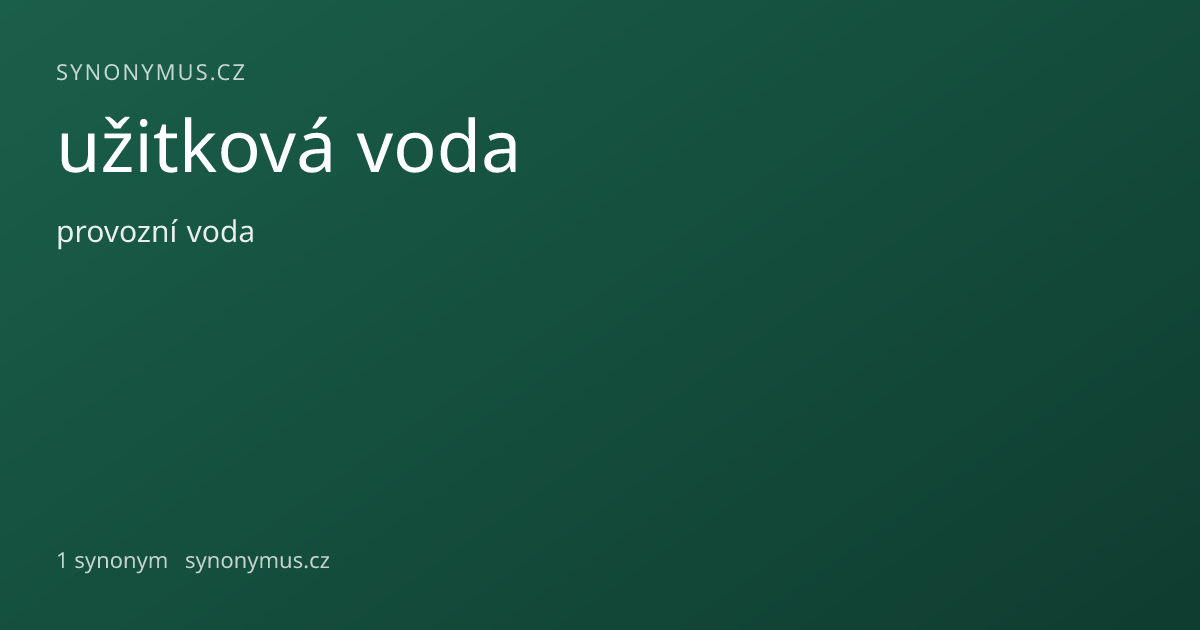 Náhled odkazu: užitková voda