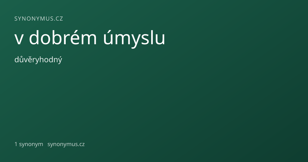 Náhled odkazu: v dobrém úmyslu