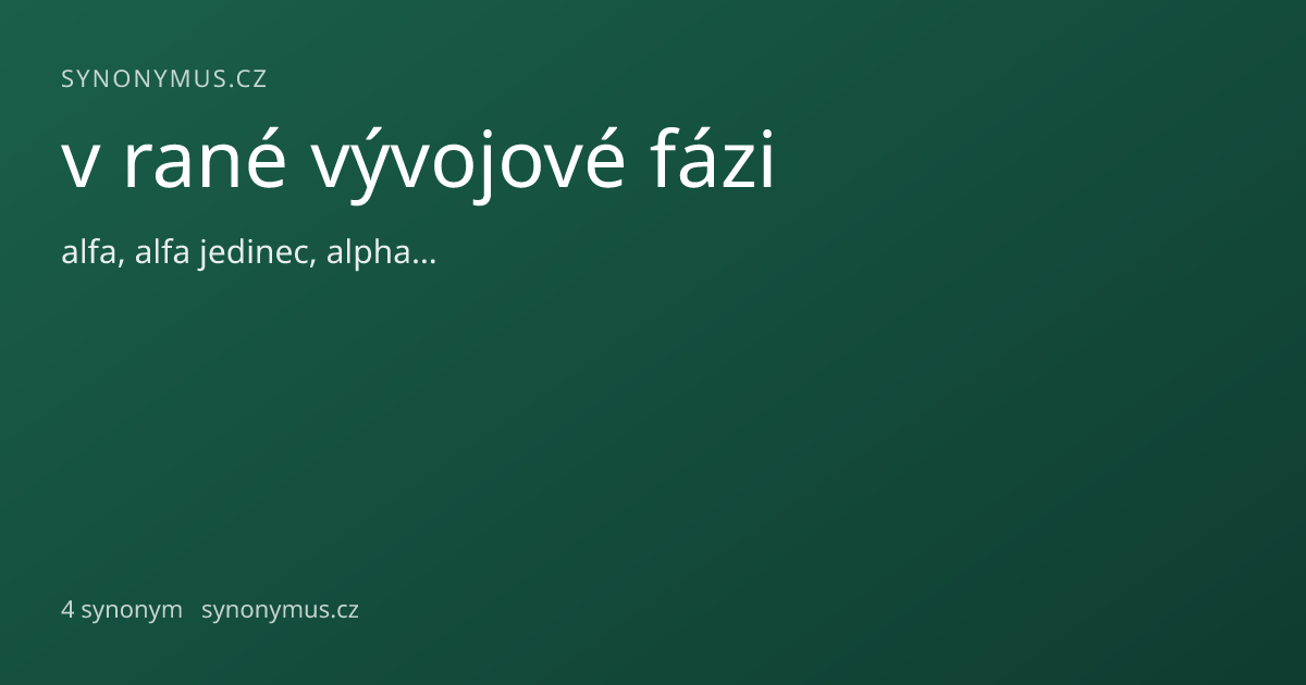 Náhled odkazu: v rané vývojové fázi