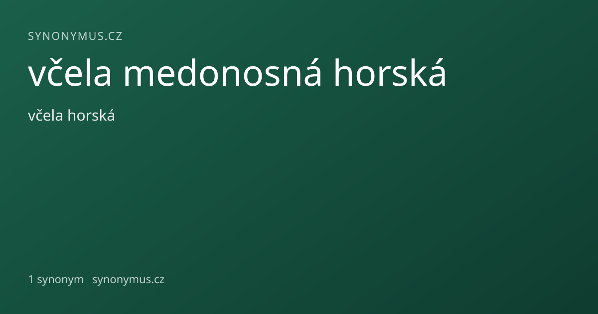 Náhled odkazu: včela medonosná horská