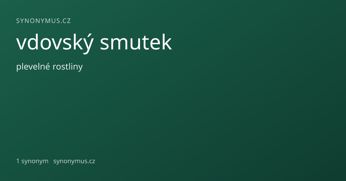 Náhled odkazu: vdovský smutek