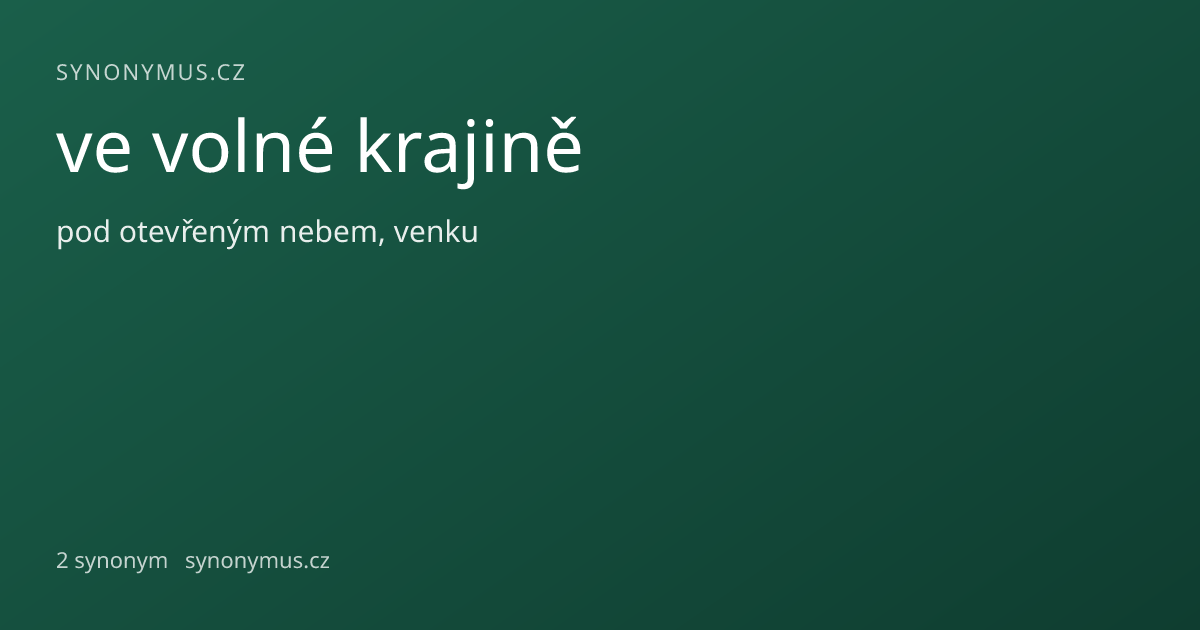 Náhled odkazu: ve volné krajině