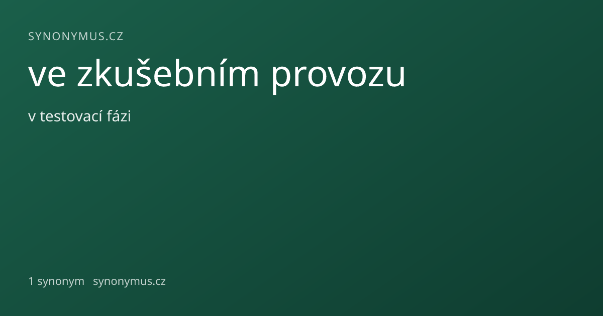 Náhled odkazu: ve zkušebním provozu