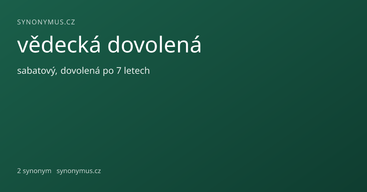 Náhled odkazu: vědecká dovolená