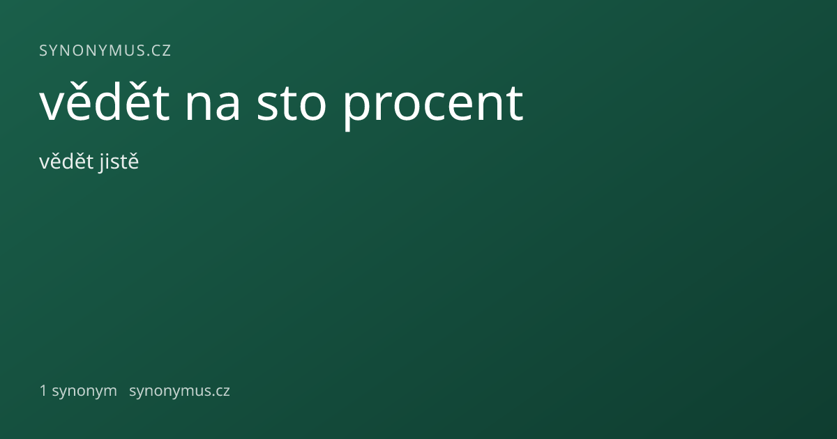 Náhled odkazu: vědět na sto procent