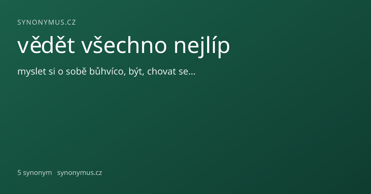 Náhled odkazu: vědět všechno nejlíp