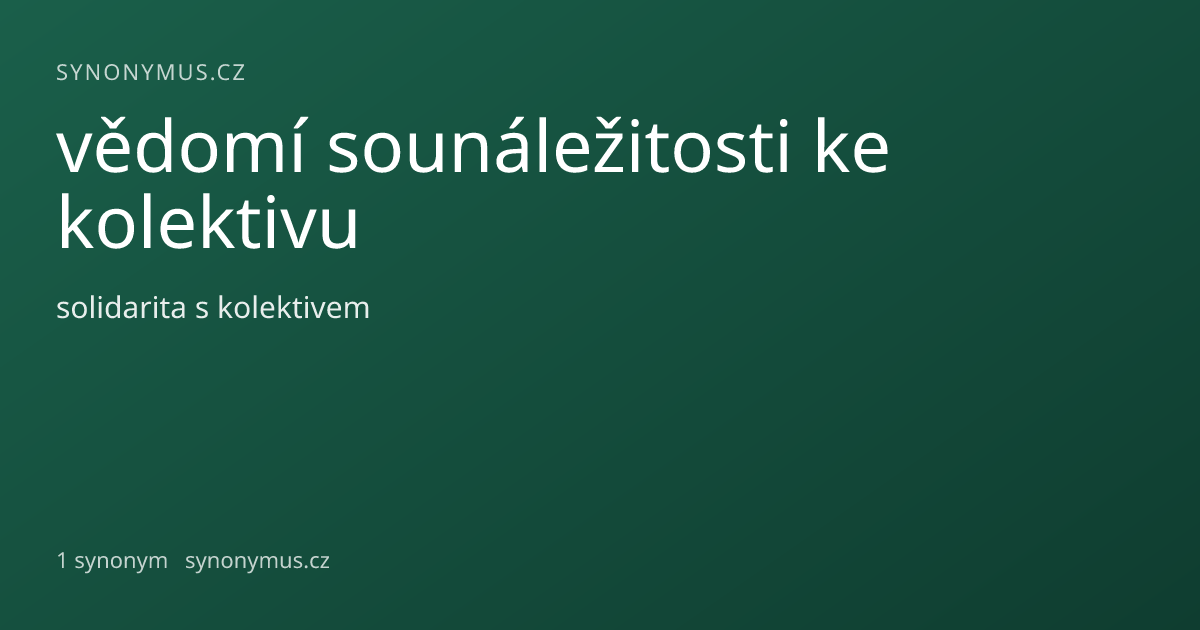 Náhled odkazu: vědomí sounáležitosti ke kolektivu