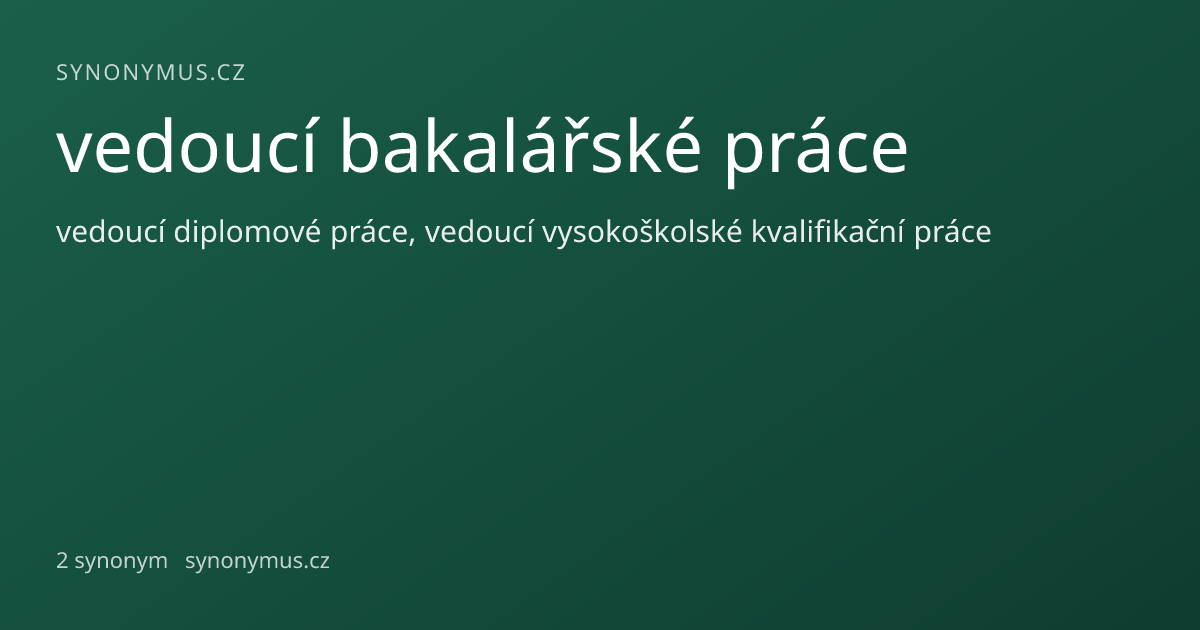Náhled odkazu: vedoucí bakalářské práce