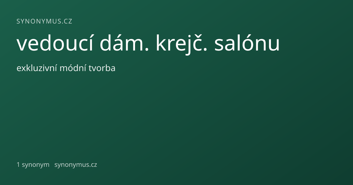 Náhled odkazu: vedoucí dám. krejč. salónu