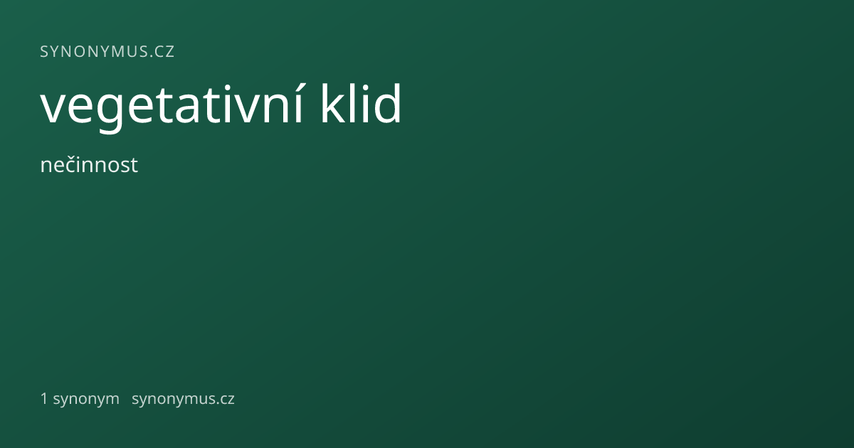 Náhled odkazu: vegetativní klid