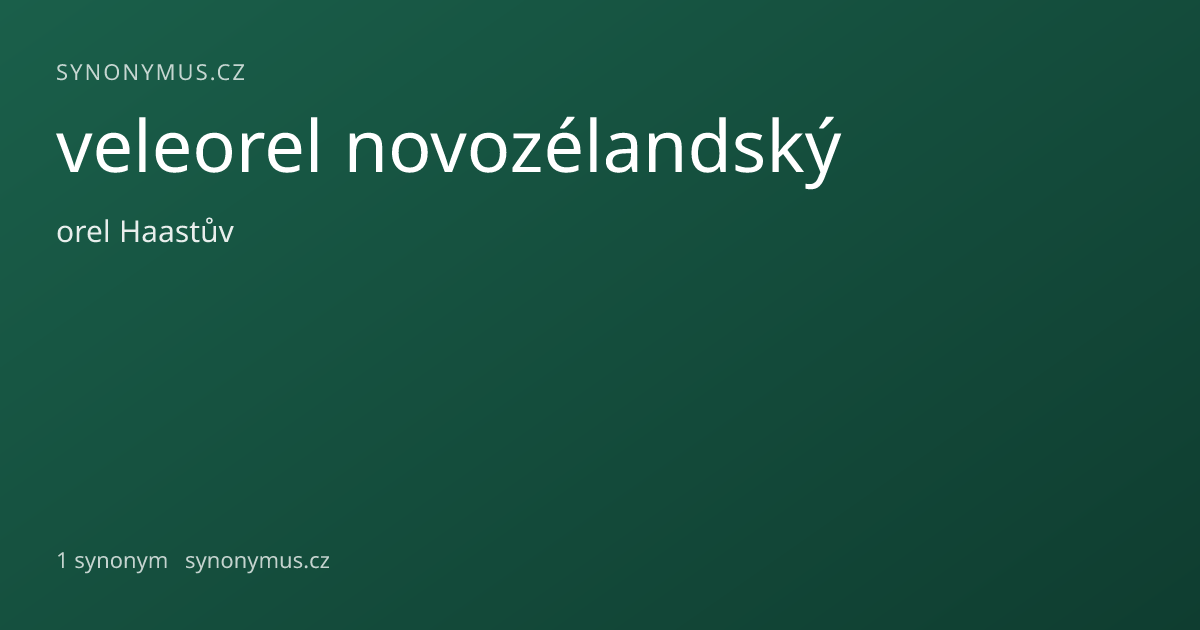 Náhled odkazu: veleorel novozélandský