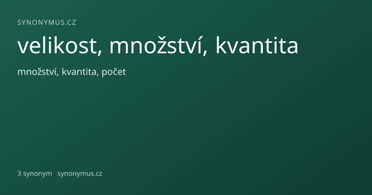 Náhled odkazu: velikost, množství, kvantita