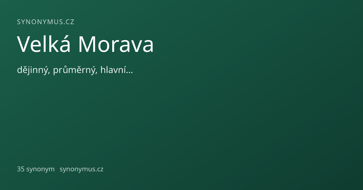 Náhled odkazu: Velká Morava