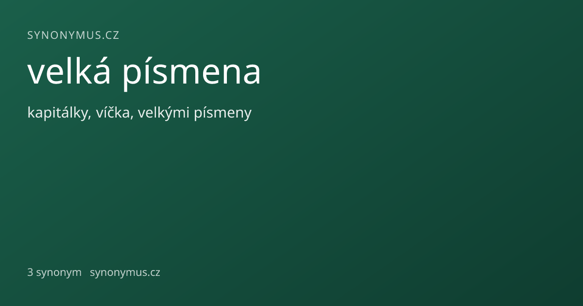 Náhled odkazu: velká písmena