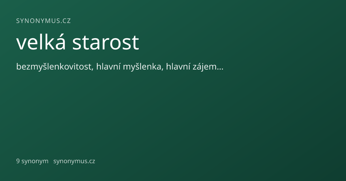 Náhled odkazu: velká starost