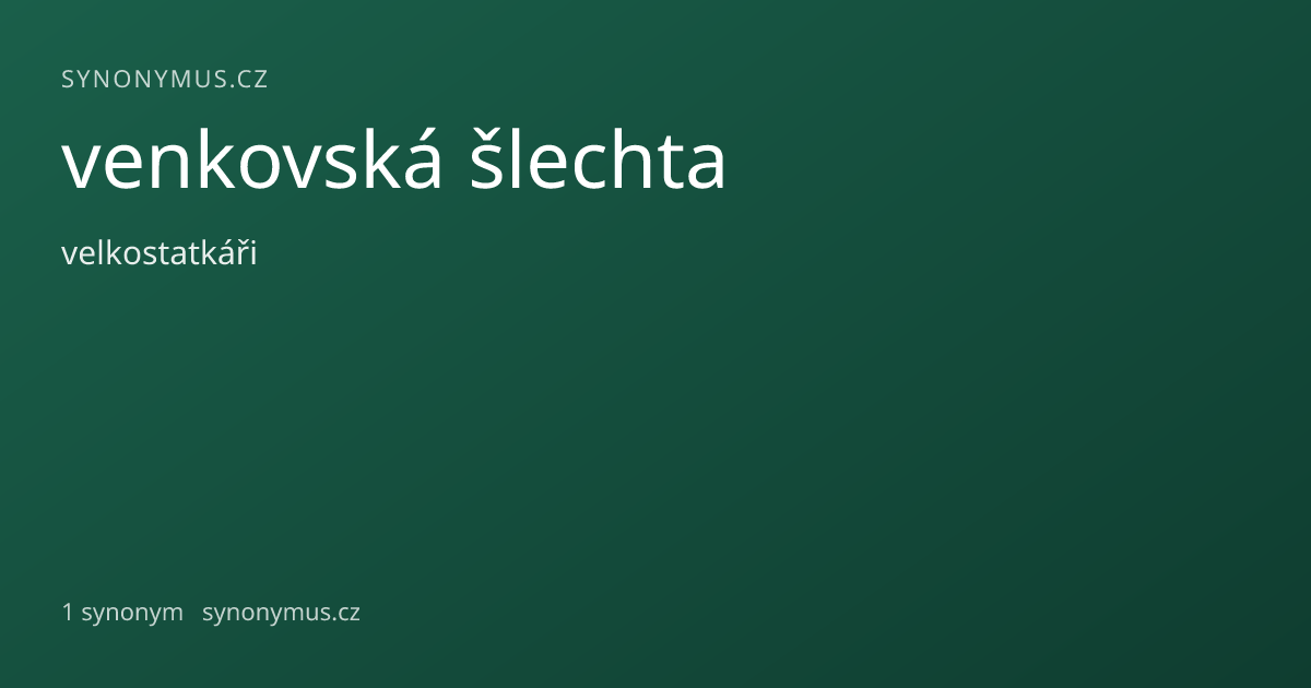 Náhled odkazu: venkovská šlechta