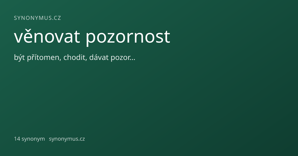 Náhled odkazu: věnovat pozornost