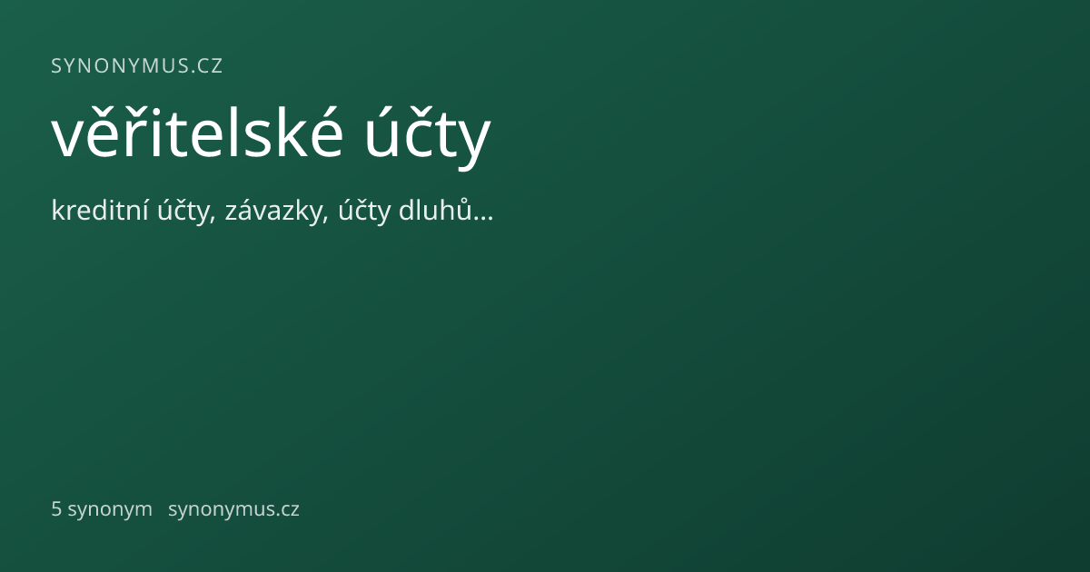 Náhled odkazu: věřitelské účty