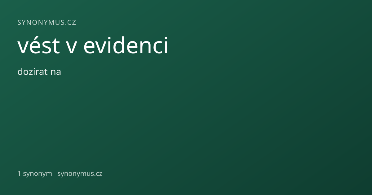 Náhled odkazu: vést v evidenci