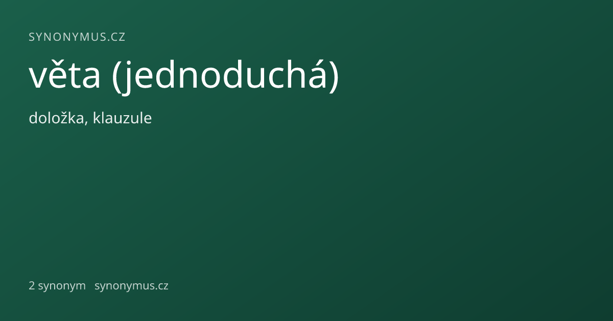 Náhled odkazu: věta (jednoduchá)