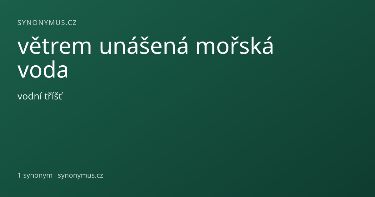 Náhled odkazu: větrem unášená mořská voda