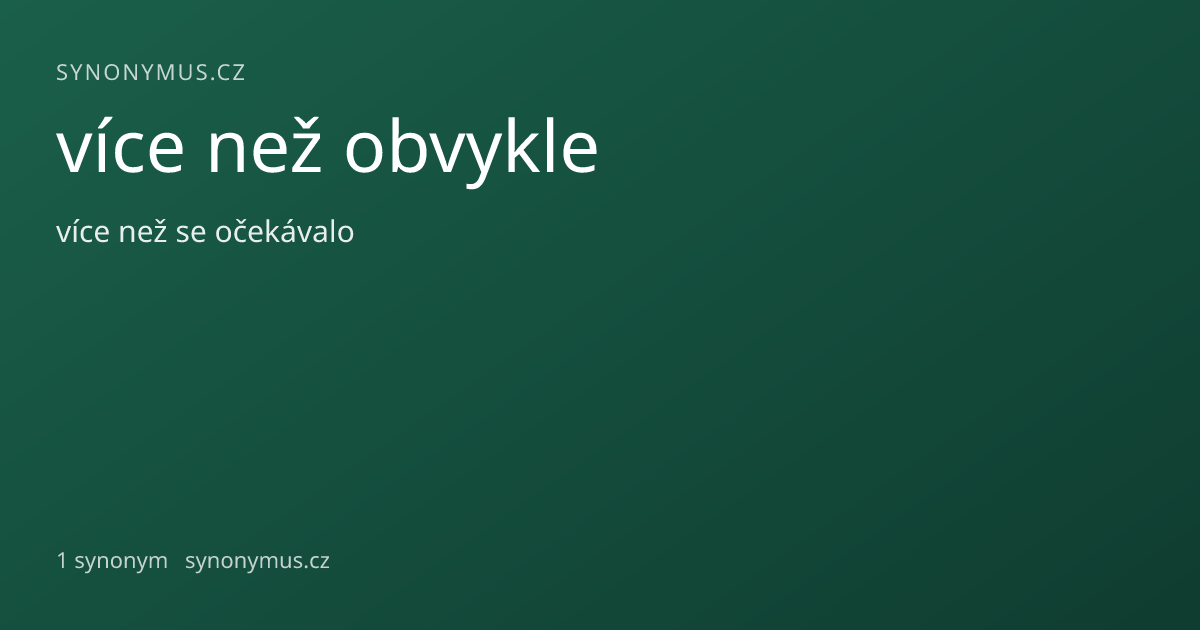 Náhled odkazu: více než obvykle