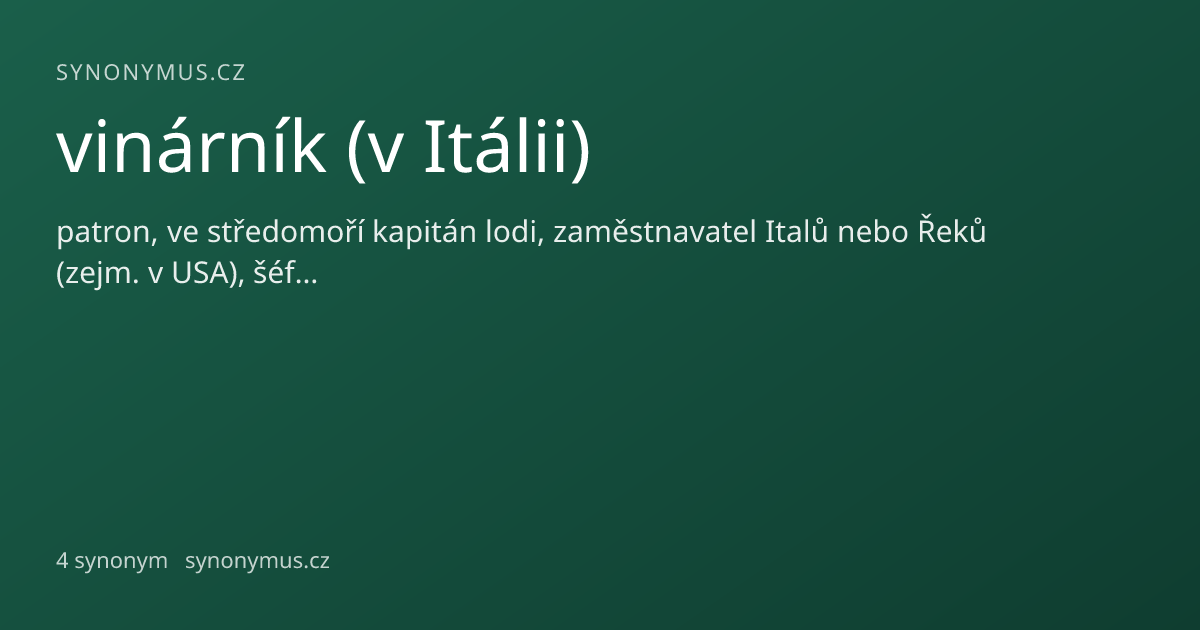 Náhled odkazu: vinárník (v Itálii)