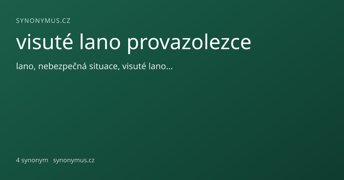Náhled odkazu: visuté lano provazolezce