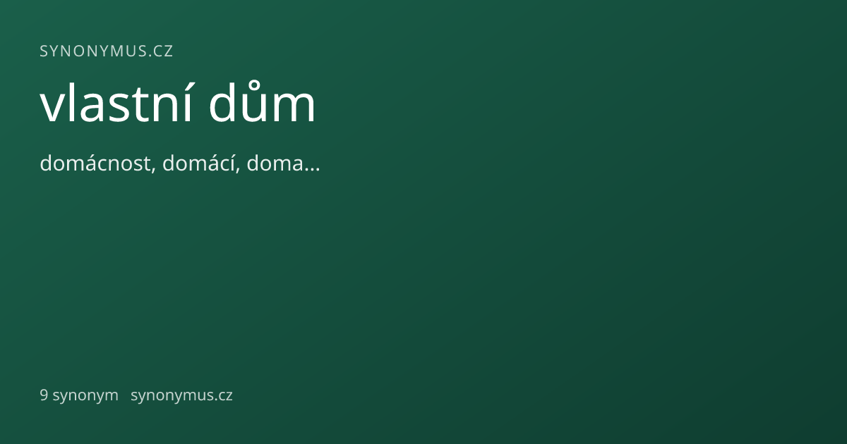 Náhled odkazu: vlastní dům