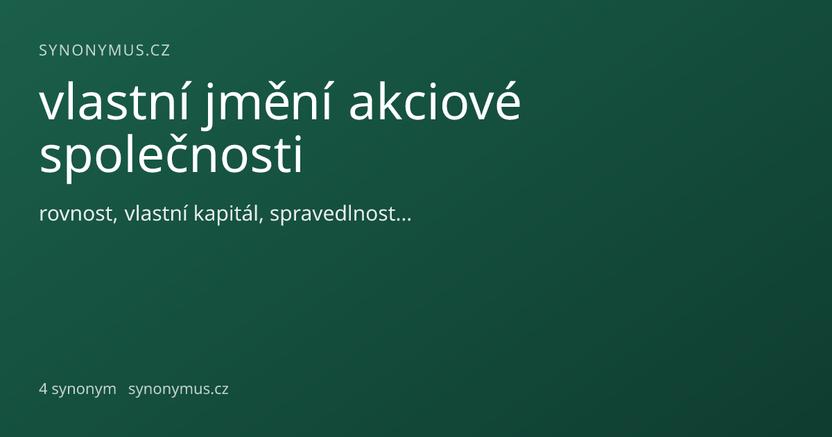 Náhled odkazu: vlastní jmění akciové společnosti