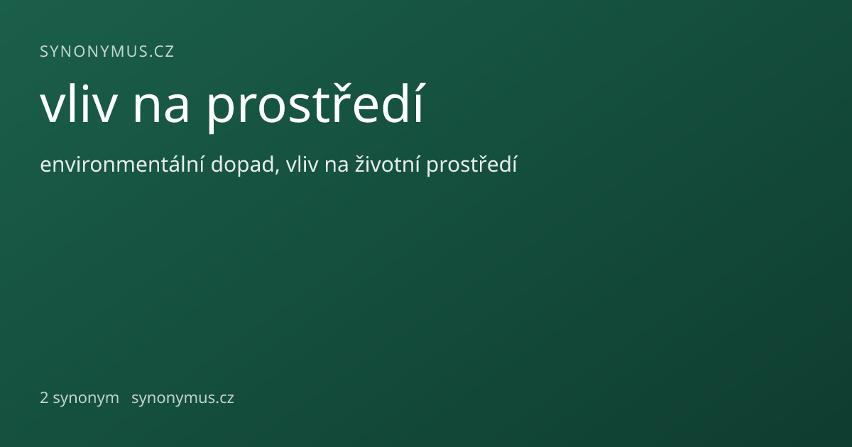 Náhled odkazu: vliv na prostředí
